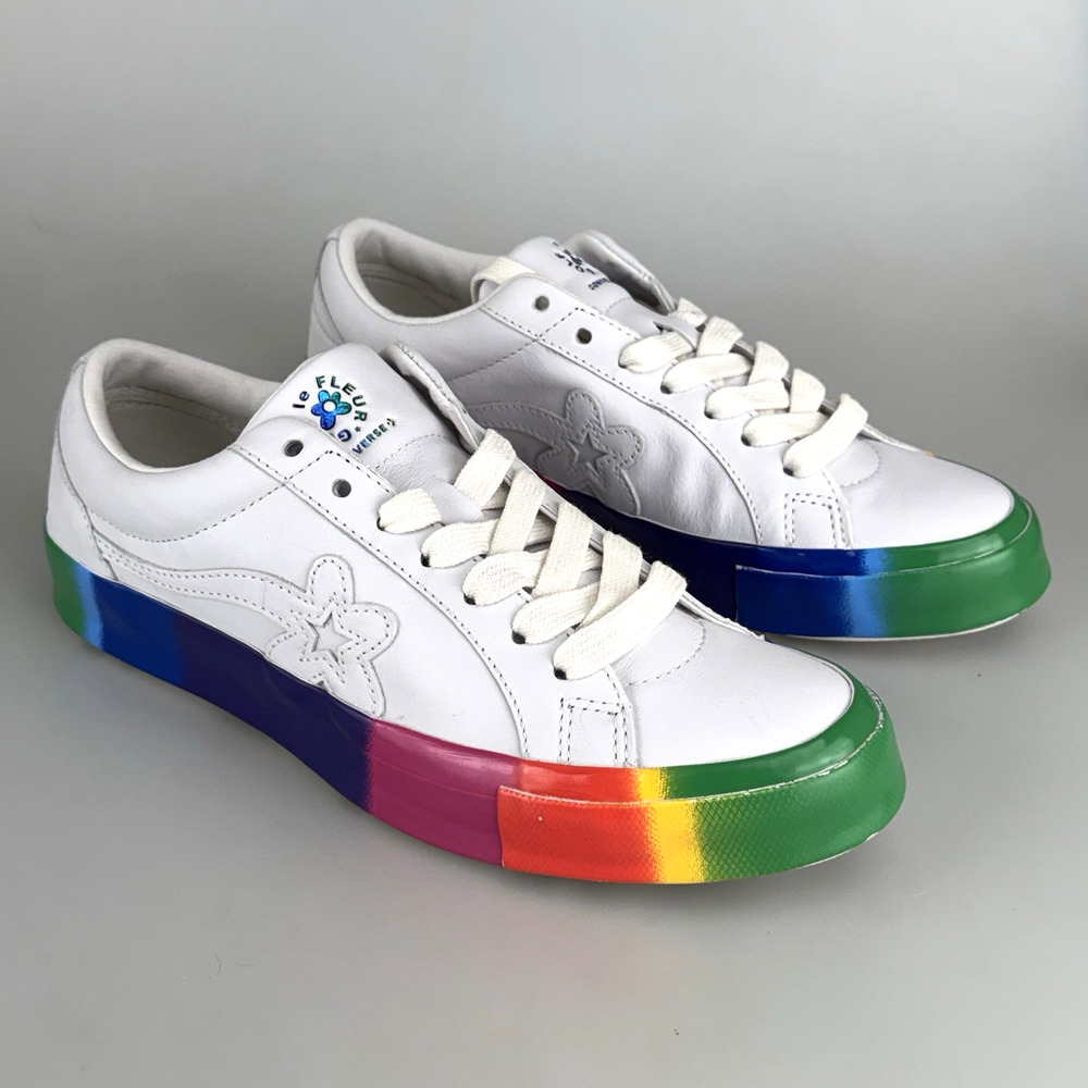 Golf Le Fleur Tyler The Creator Converse Sneaker Size 9 US White Rainbow New